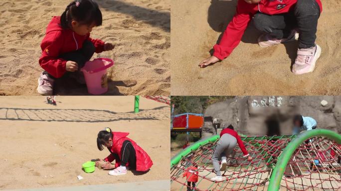 儿童玩沙子