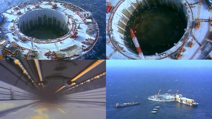 航拍现代化日本东京湾跨海公路海底隧道竣工