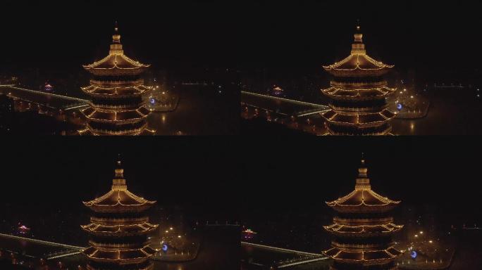 吉林省辽源市夜景航拍