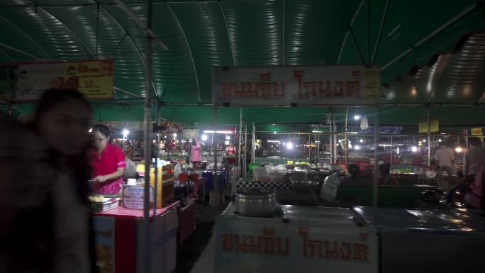 泰国传统市场夜市美食街