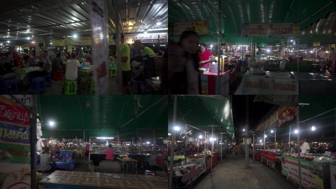 泰国传统市场夜市美食街