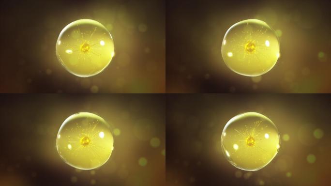 原创商用护肤品化妆品黄金细胞分子动画