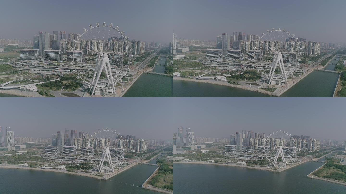 4K深圳滨海公园摩天轮航拍