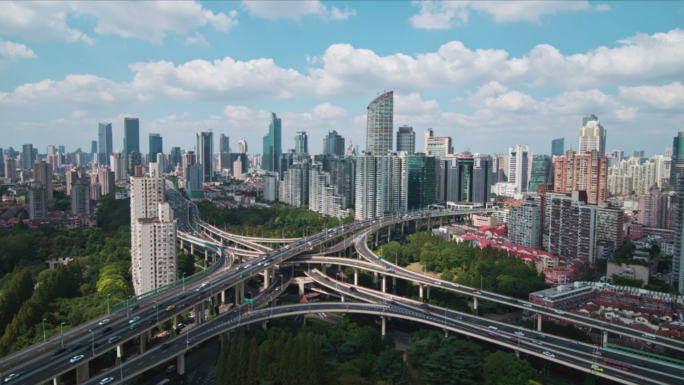 上海延安高架与南北高架立交桥5K