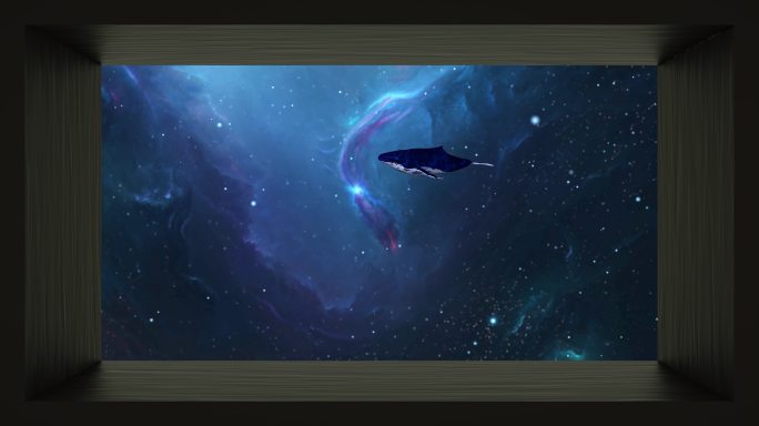 裸眼3D-鲸鱼-星空穿越3D翱翔