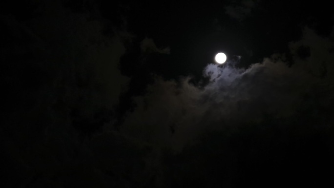 黑夜夜空圆月月亮黑暗