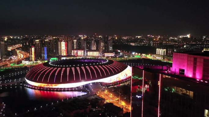 天津奥体中心新年城市夜景天津夜景