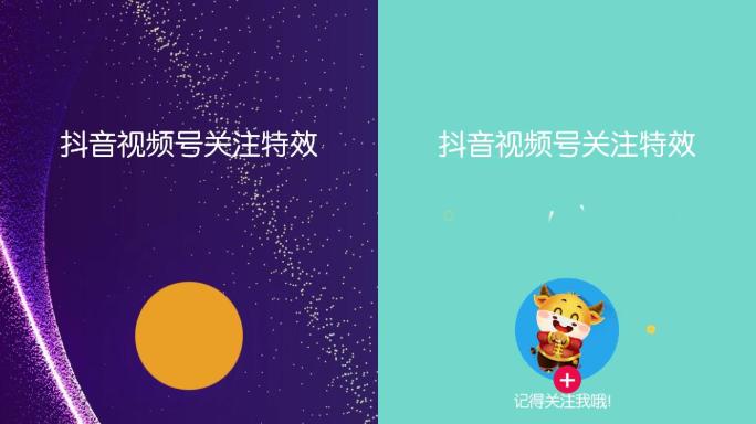 抖音视频号结尾关注动画效果AE模板附教程