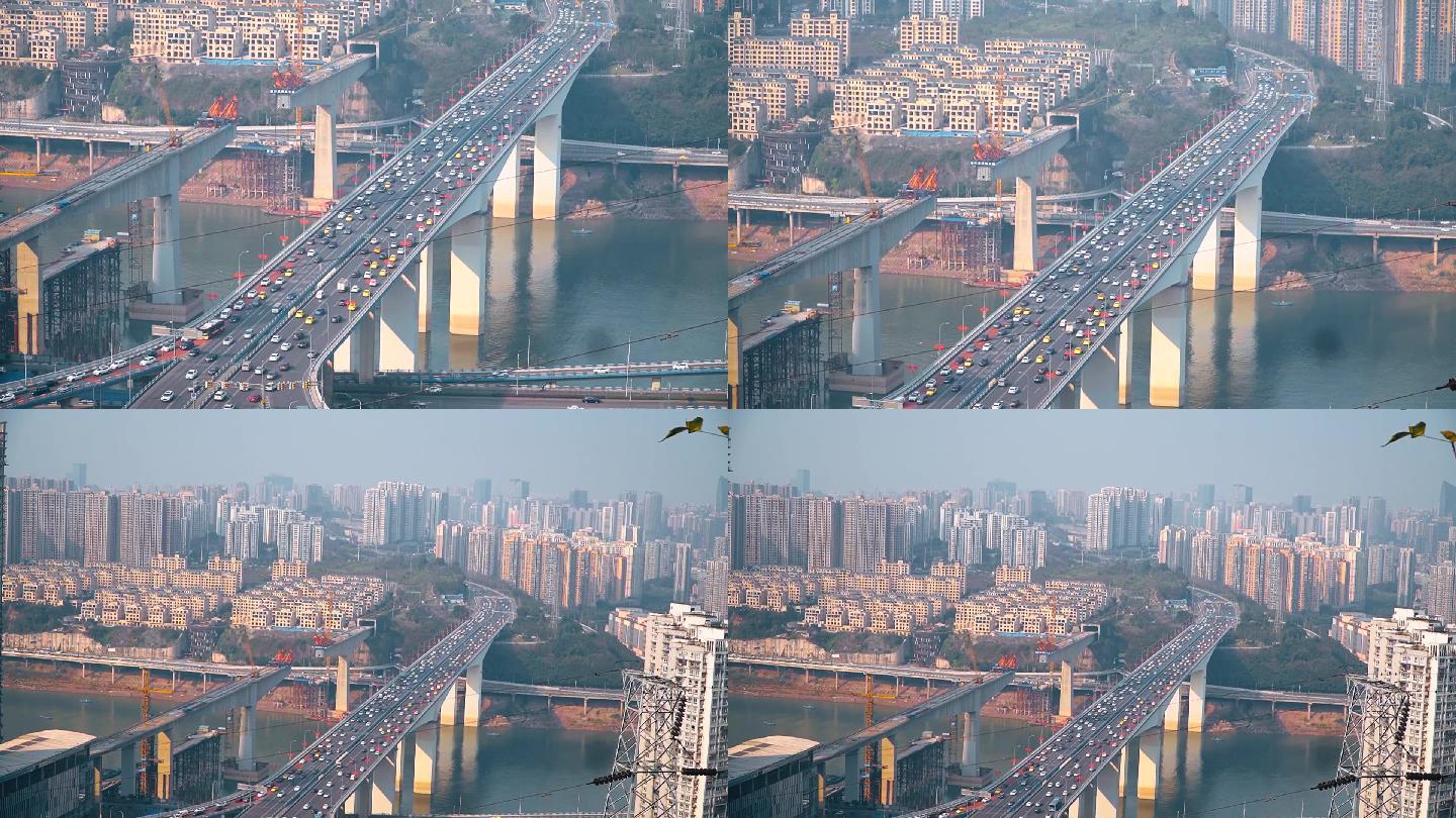 山城重庆俯瞰全景，无人机空镜素材