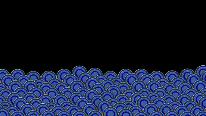蓝色中式海浪（透明通道_循环）
