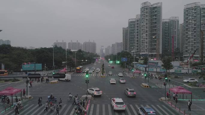4Klog深圳宝安壹方城路口夜景航拍视频
