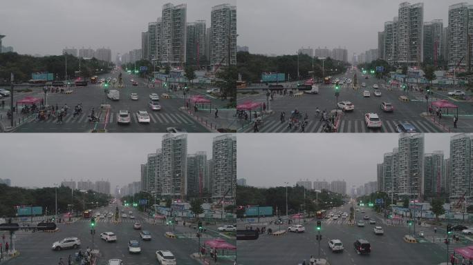 4Klog深圳宝安壹方城路口夜景航拍视频