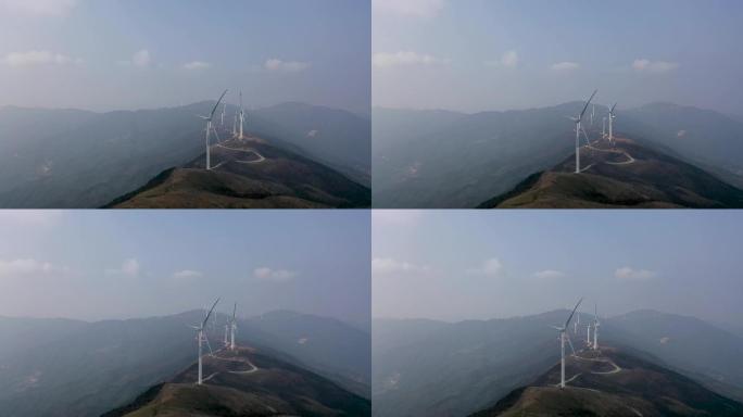 娄底龙山上的风力发电