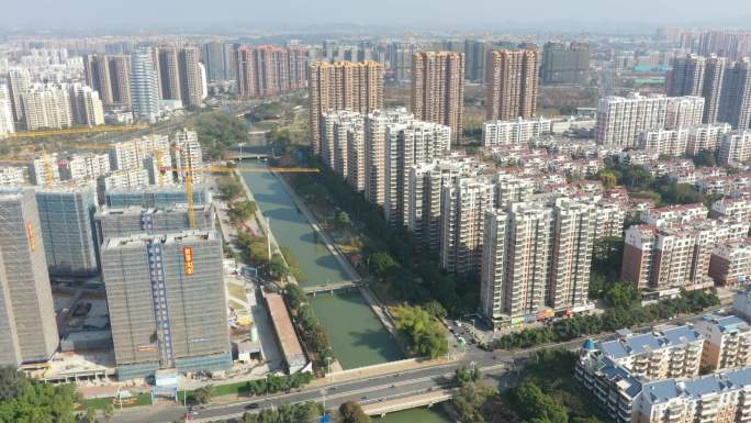 漳州城市发展水道建设高清素材