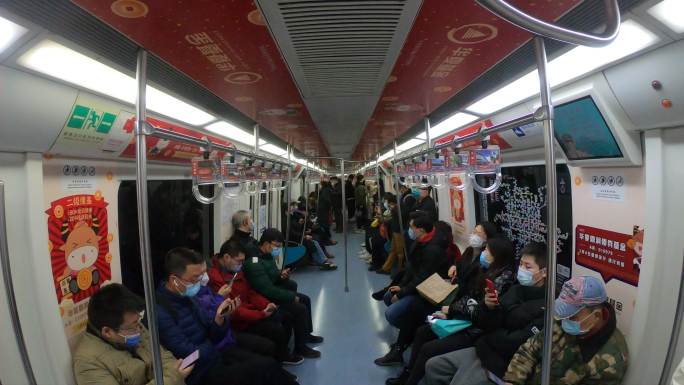 【原创】北京地铁戴口罩的乘客（延时）