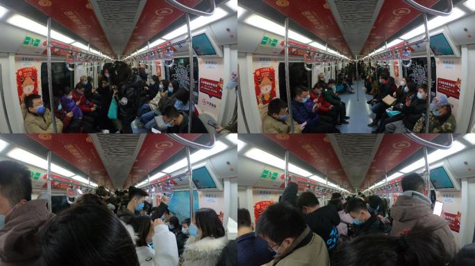 【原创】北京地铁戴口罩的乘客（延时）