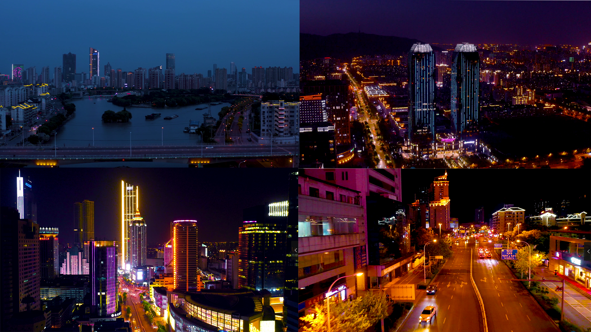 4k无锡城市夜景航拍