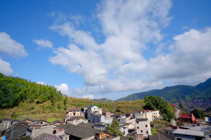 流动延时天空白云乡村振兴素材晴天动态天空