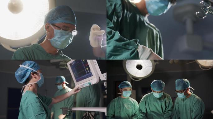 手术室医生做手术6K实拍素材