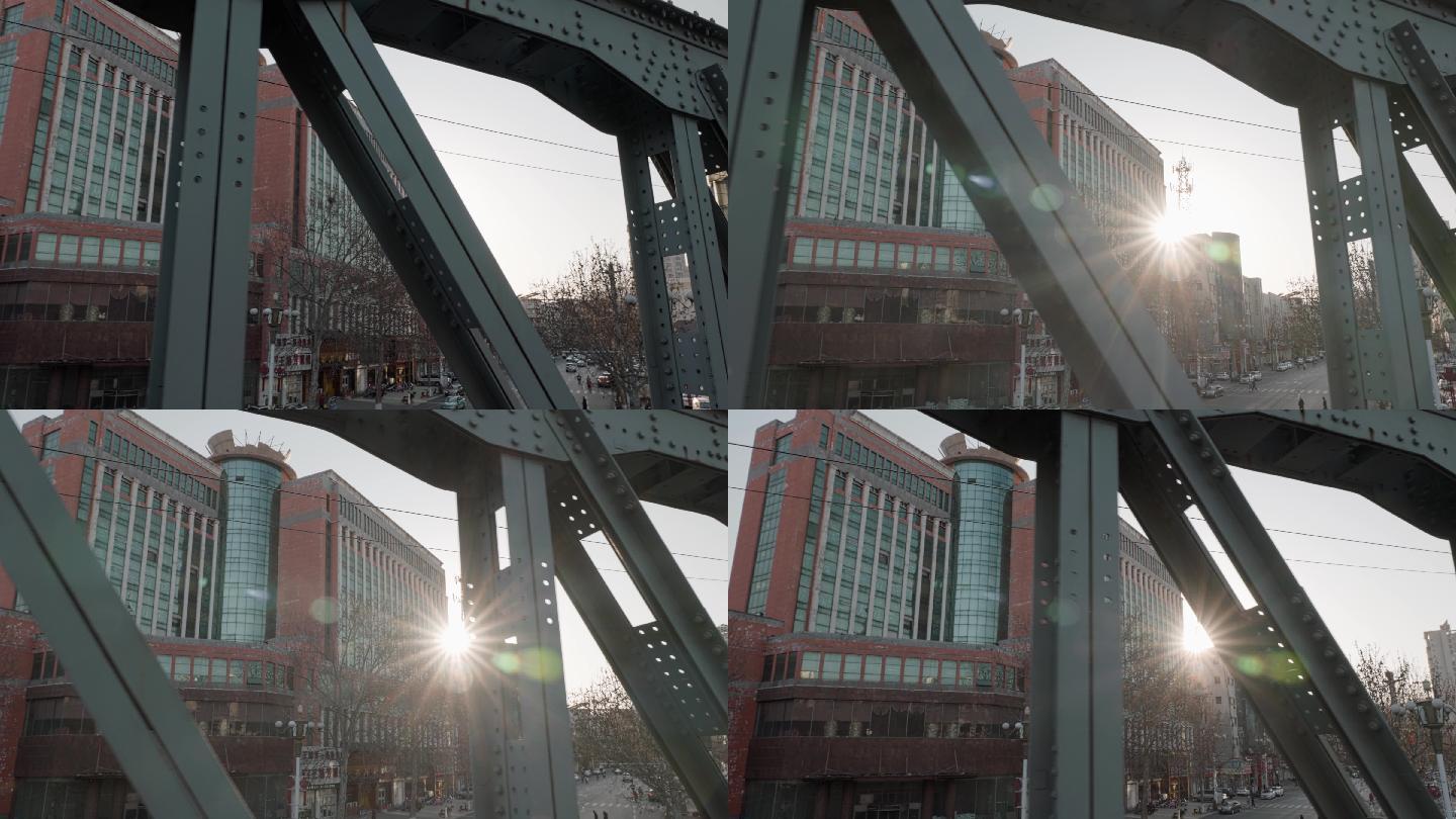 4k钢铁桥外阳光直射