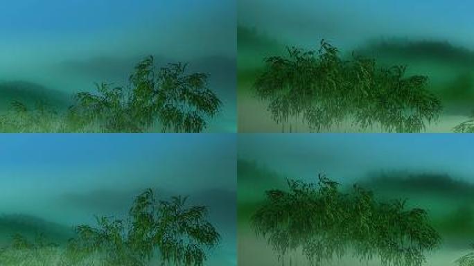 雾气山中竹林