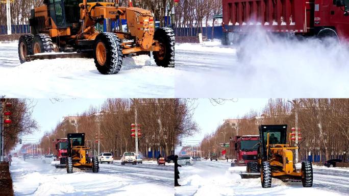 冬日工作中的清雪车