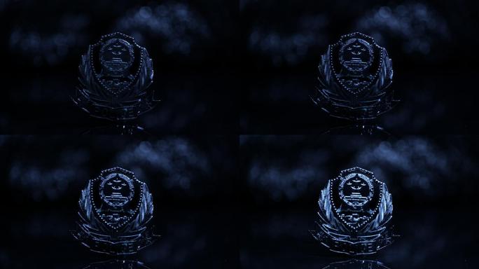 实拍警徽特写（银色）