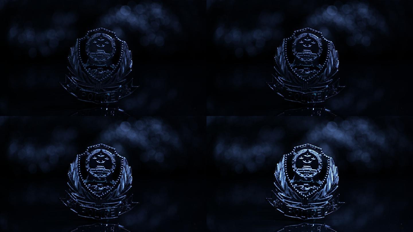 实拍警徽特写(银色)