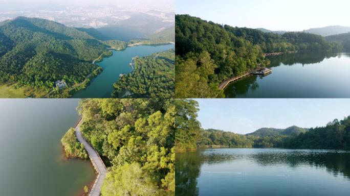 航拍唯美湖景