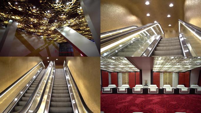 【原创4K】鸟巢金色大厅红色走廊宴会厅