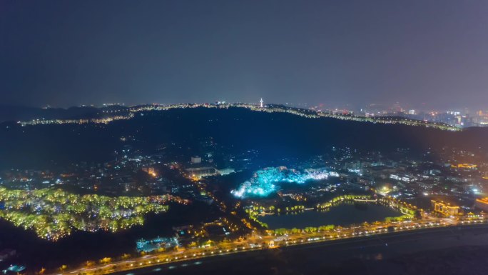 长沙延时灯光秀夜景