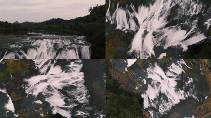 贵州省黄果树瀑布陡坡塘瀑布航拍4K