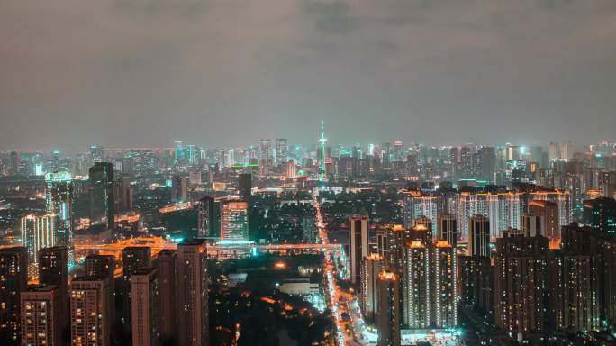 【4k】成都夜景航拍延时