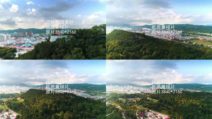 泾源县航拍镜头，卧龙山前景，4K