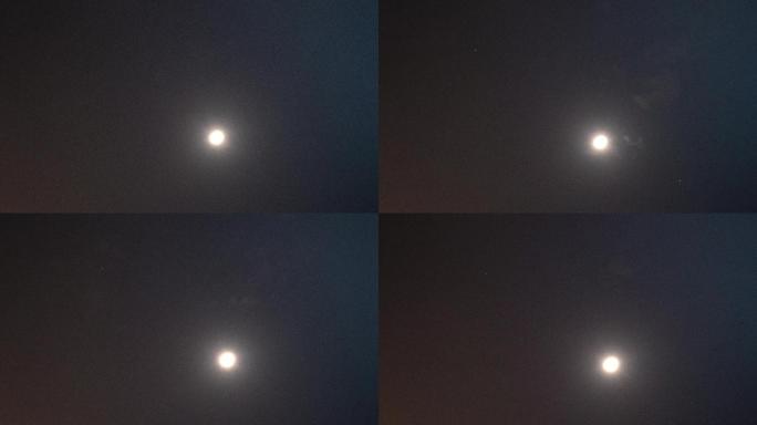 夜晚双星伴月实拍4K延时素材