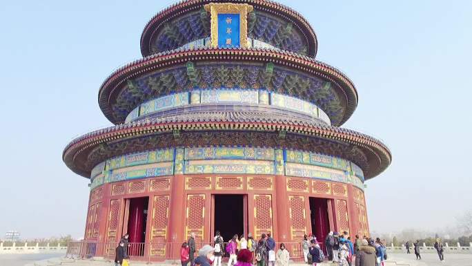 北京天坛公园-祈年殿实拍素材