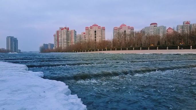 河水流动延时素材