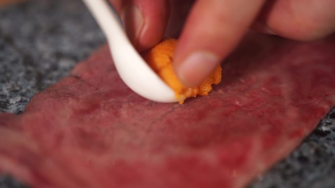 超清美食视频素材厨师做饭铁板烧寿司