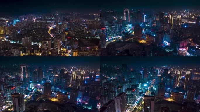 4K重庆南岸区航拍城市夜景延时摄影