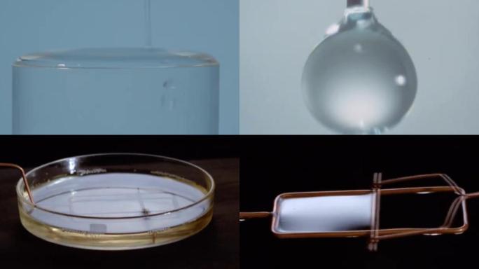 物理研究室液体水注射器针头表面张力测试