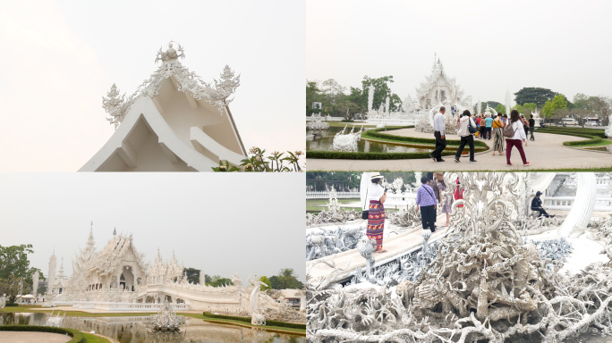 泰国清莱白庙景点旅游观光宗教建筑佛教