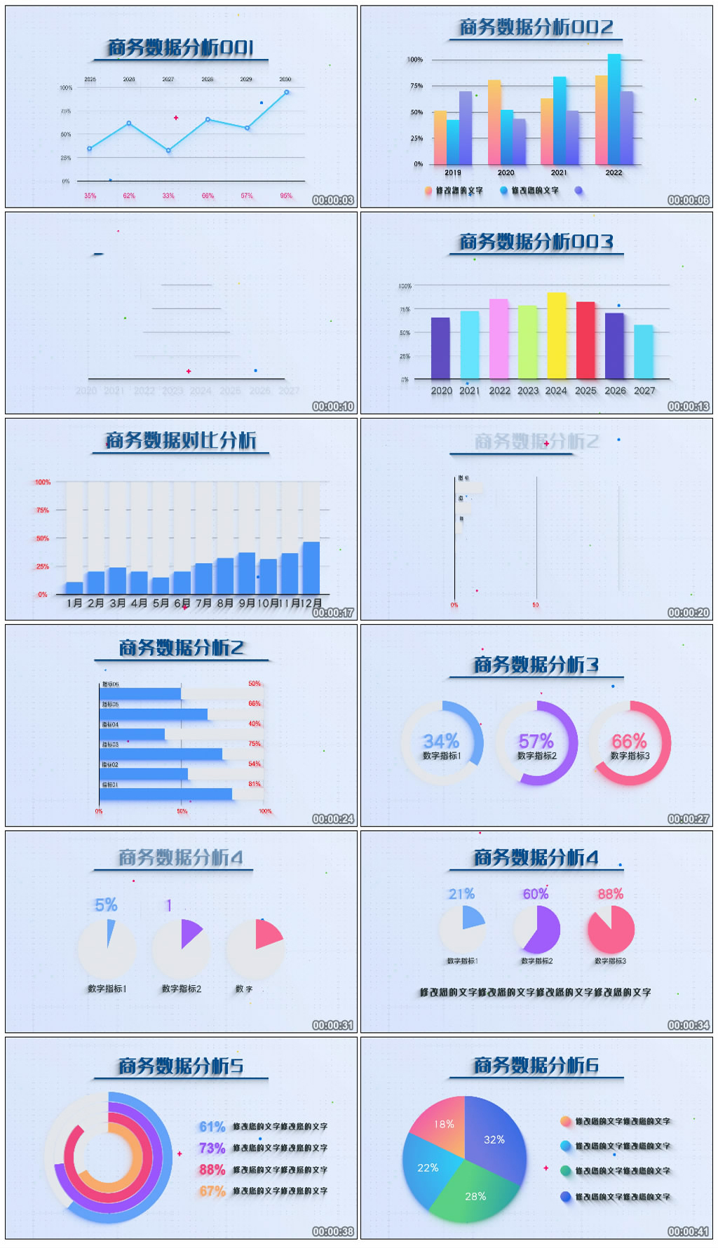 简洁干净商务图表数据包装AE模板