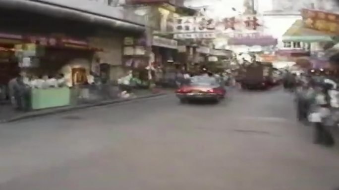 80年代汽车行驶香港街景