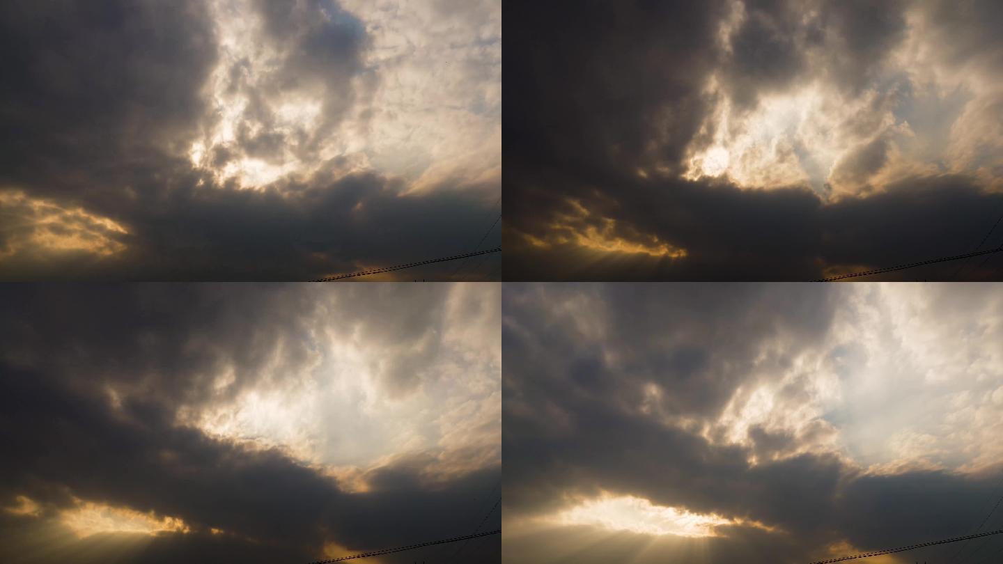 【商用版权】4K阳光穿透云层雨过天晴