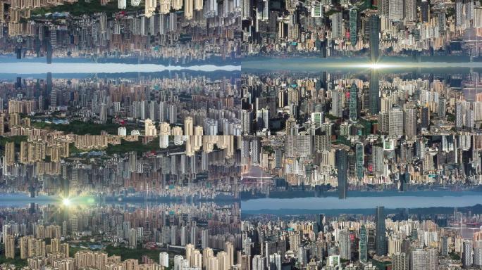 重庆城市全景逆世界3D盗梦空间素材1