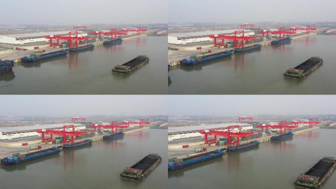 4K航拍徐州港港口4K素材