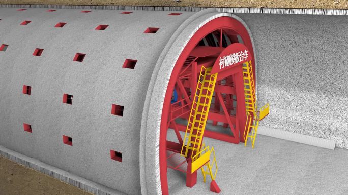 3d三维铁路高铁隧道施工工艺动画展示模型