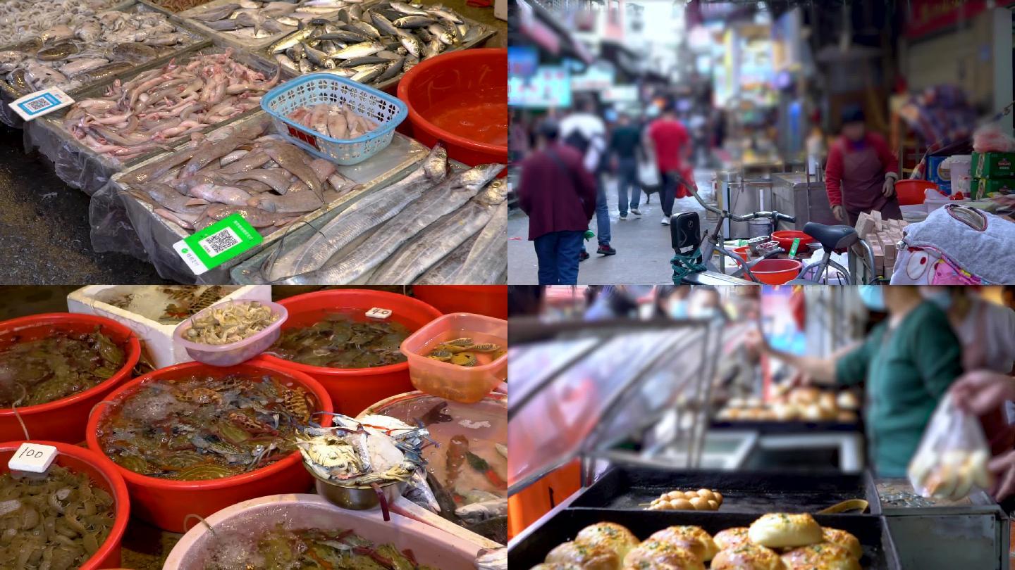 市民购买海鲜-菜市场-海鲜（原创）