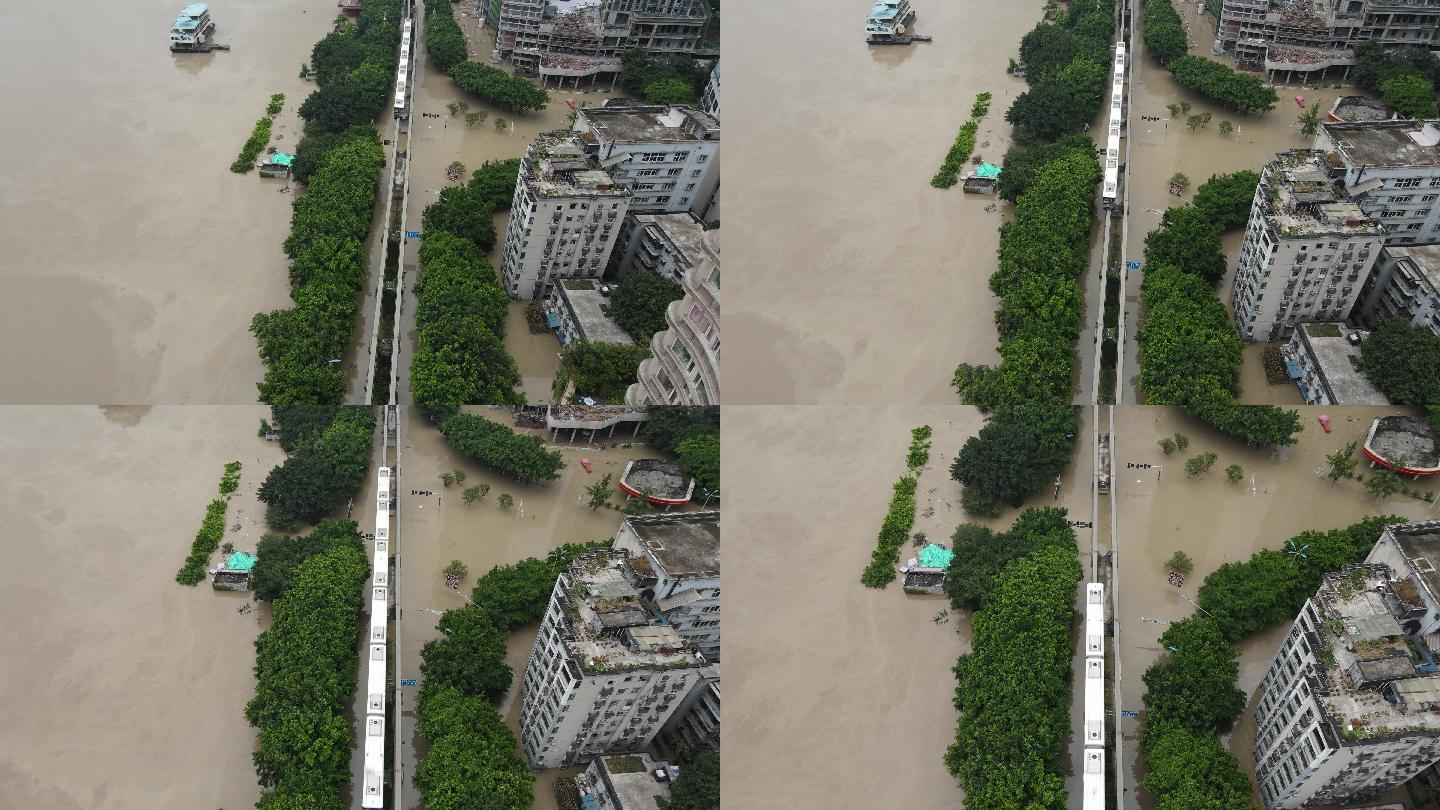重庆水灾，轻轨，洪峰，城市被淹，水灾