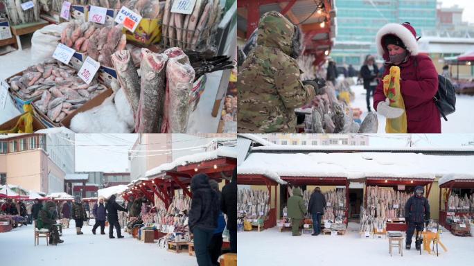 俄罗斯冬季市场生活